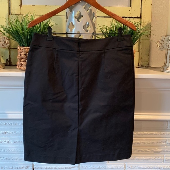 MNG Mango NEW Black Sustainable Cotton Black Zip Back Pencil Skirt Size 12 - Picture 8 of 9